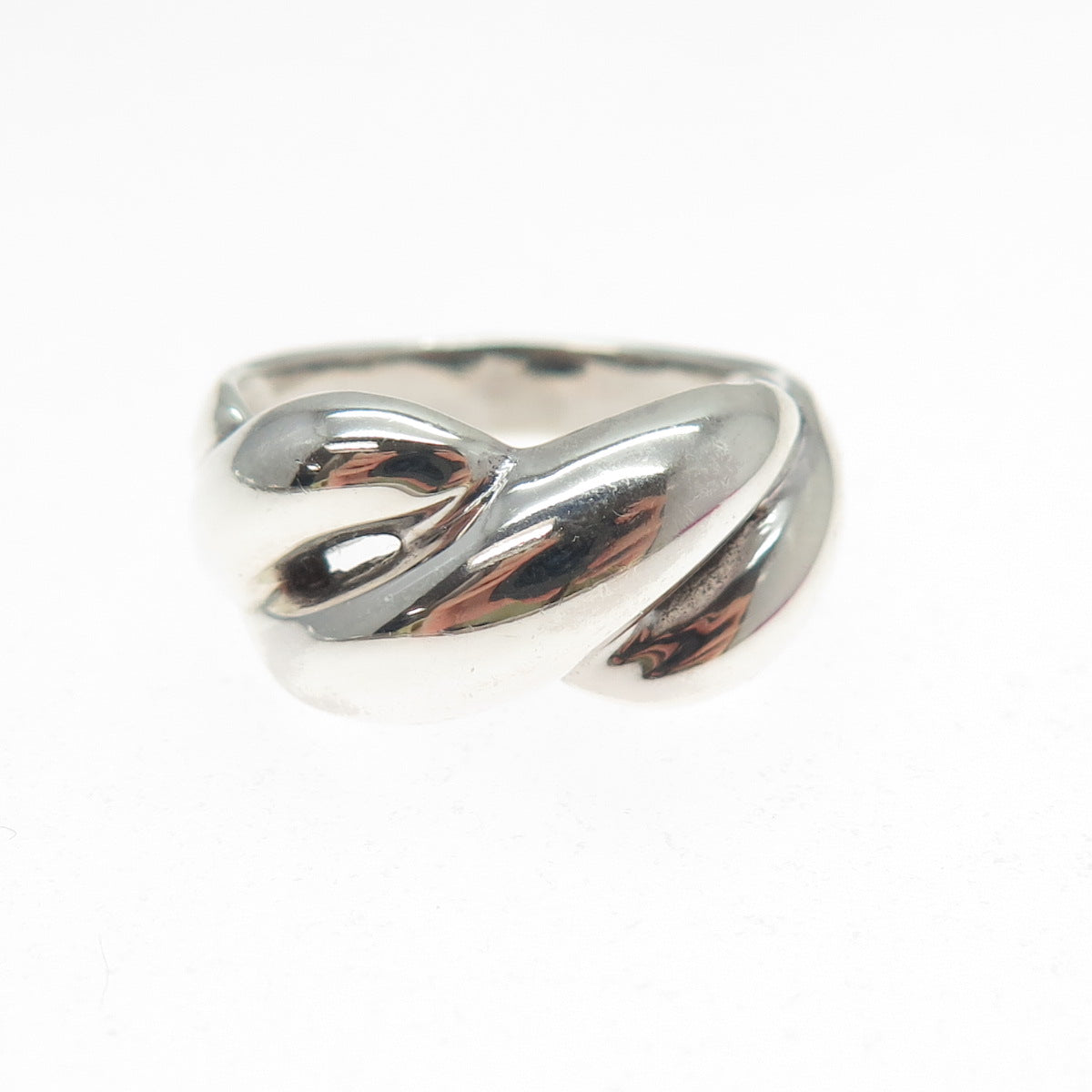 CHAPAL ZENRAY 925 Sterling Silver Vintage Modernist Wavy Ring Size 7