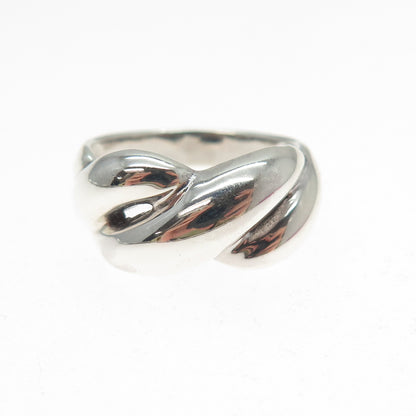 CHAPAL ZENRAY 925 Sterling Silver Vintage Modernist Wavy Ring Size 7