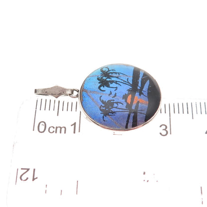 Hoffman Sterling Silver Antique Art Deco Monarch Butterfly Wing Charm Pendant