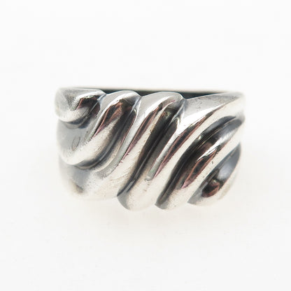 CHAPAL ZENRAY 925 Sterling Silver Vintage Modernist Oxidized Ring Size 9