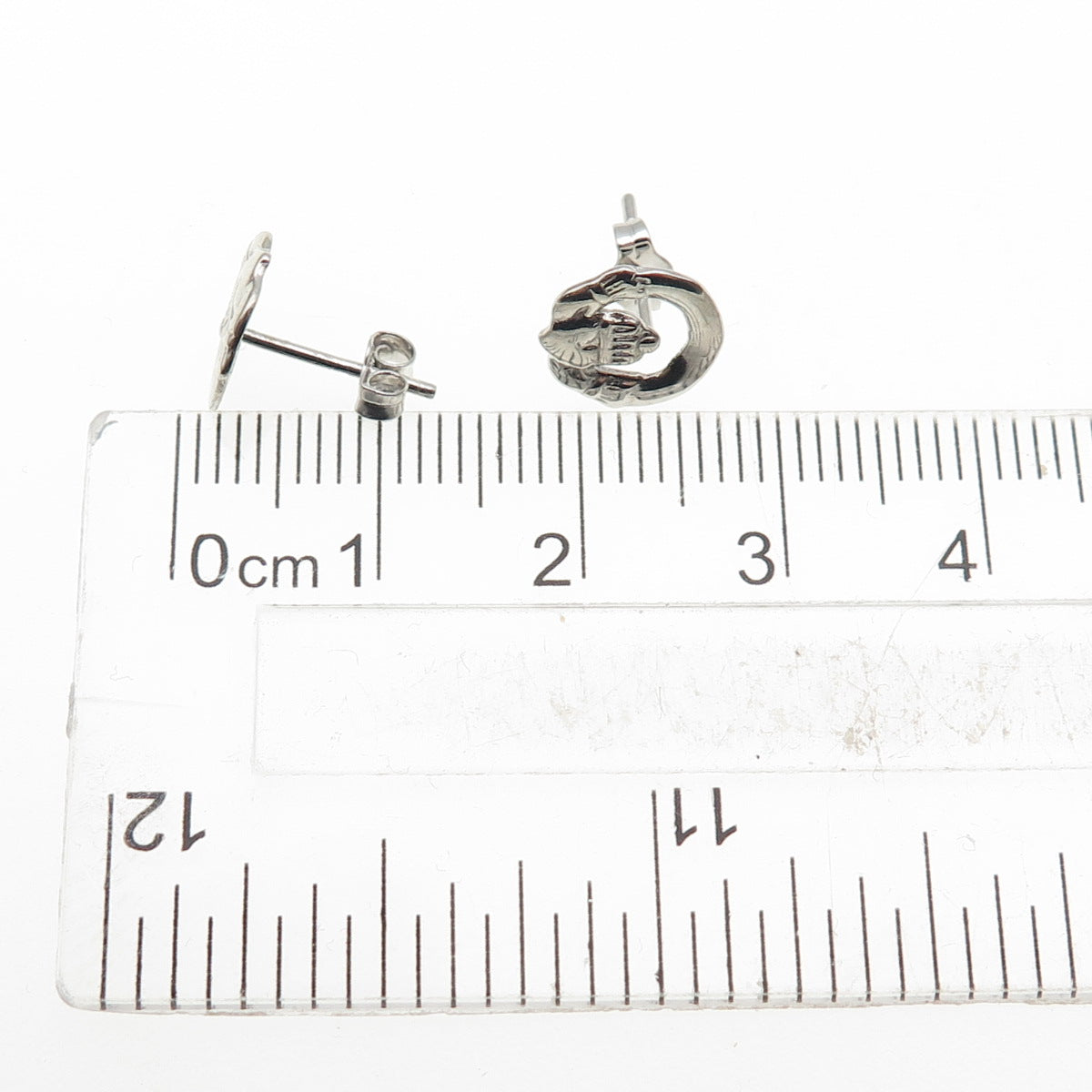 925 Sterling Silver Irish Claddagh Stud Earrings