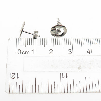 925 Sterling Silver Irish Claddagh Stud Earrings