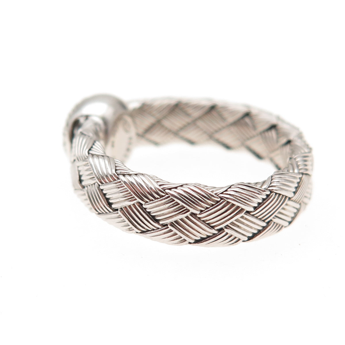 Jacmel Mauritius 925 Sterling Silver Round-Cut C Z Woven Ring Size 6.75