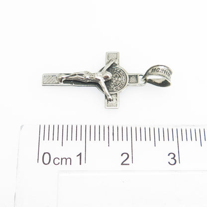 MC211 925 Sterling Silver Vintage Mexico Crucifix Cross Pendant