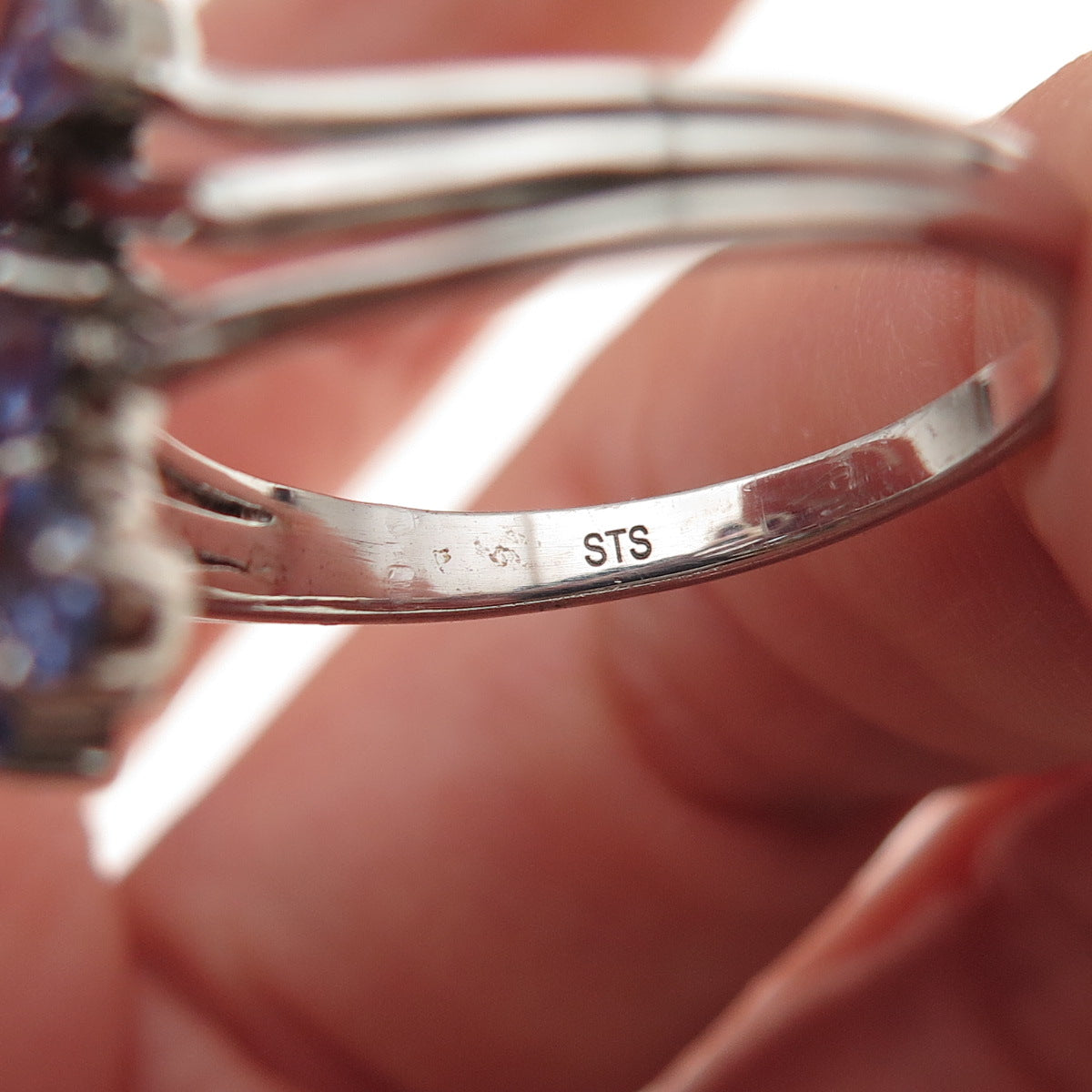 Chuck Clemency 925 Sterling Silver Real Tanzanite Bypass Ring Size 8