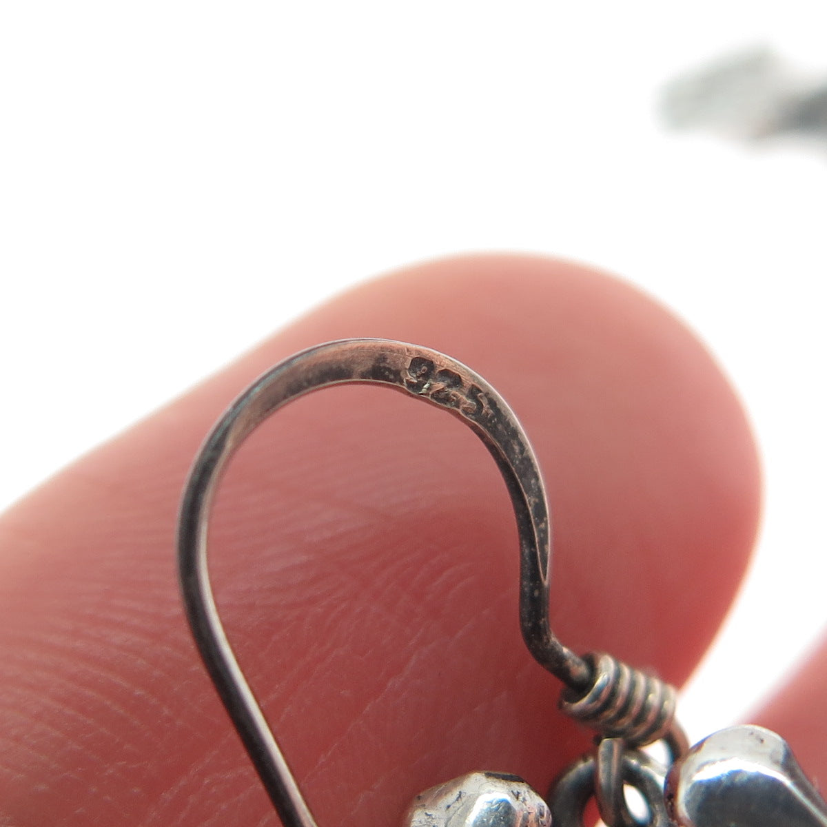 925 Sterling Silver Vintage Frog For Good Luck Oxidized Dangle Earrings
