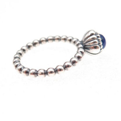 Pandora 925 Sterling Silver Real Lapis September Birthstone Ring Size 5.25