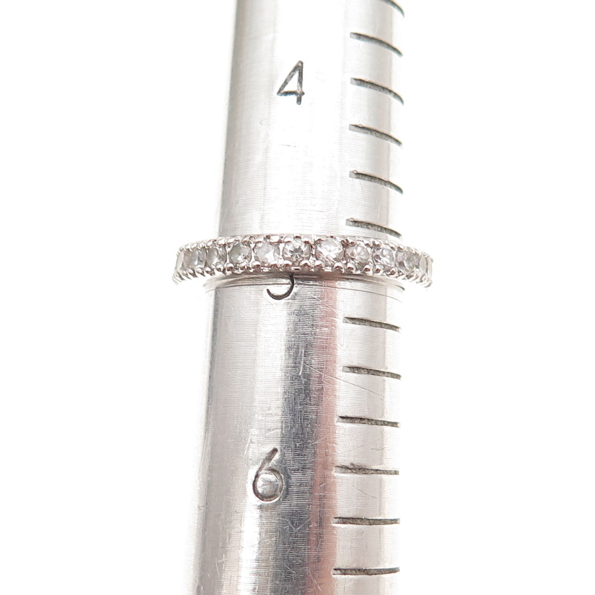925 Sterling Silver Blue & White C Z Bohemian Ring Size 5