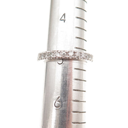 925 Sterling Silver Blue & White C Z Bohemian Ring Size 5