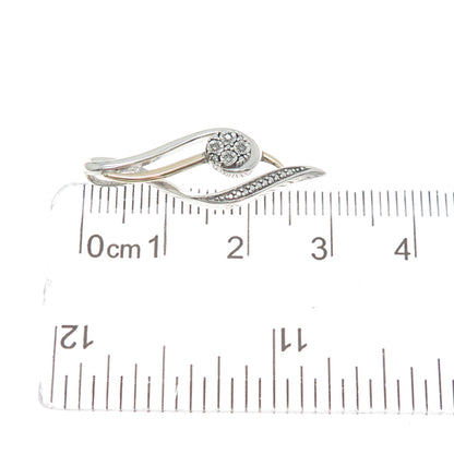 925 Sterling Silver & 10K Yellow Gold Real Round-Cut Diamond Twisted Pendant