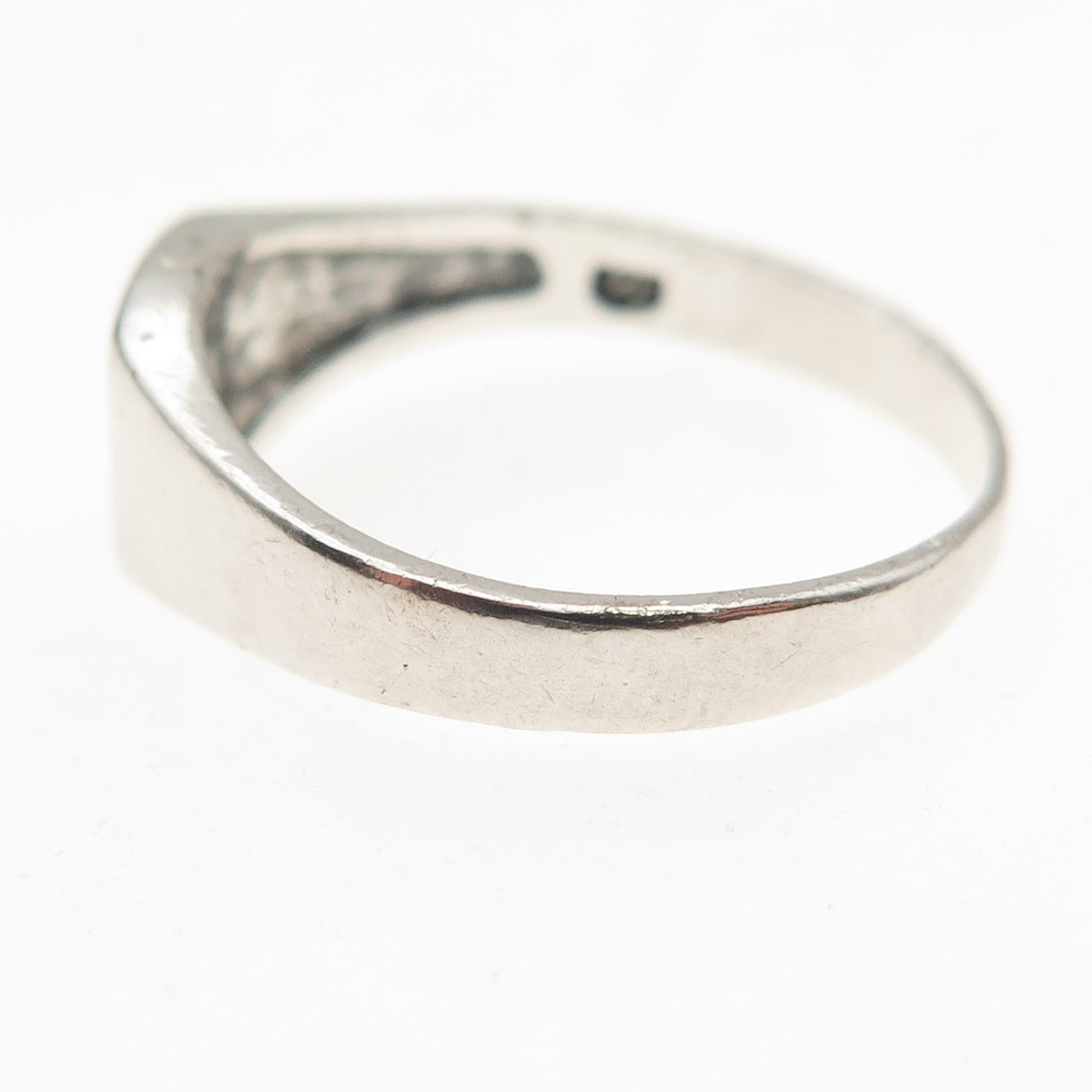 925 Sterling Silver Vintage Cross Oxidized Signet Ring Size 9