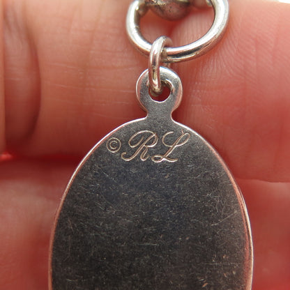 RALPH LAUREN 925 Sterling Silver Vintage Pocket Watch Fob Chain 16"
