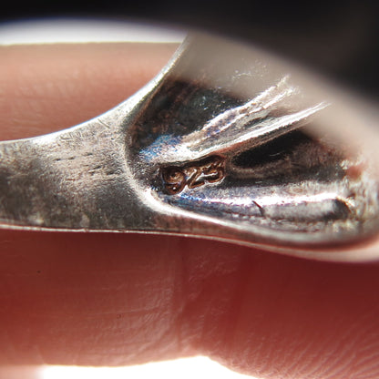 925 Sterling Silver Vintage Interlocked Heart Couple Oxidized Ring Size 6.25
