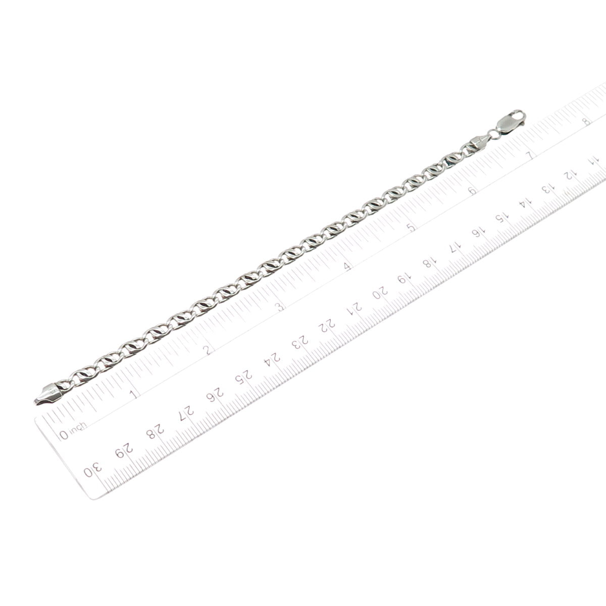 925 Sterling Silver Vintage Italy Twisted Anchor Mariner Link Bracelet 7"