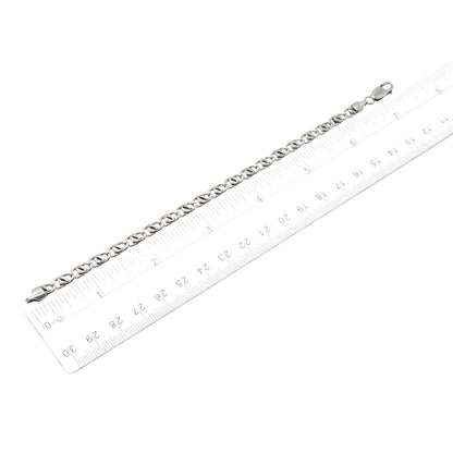 925 Sterling Silver Vintage Italy Twisted Anchor Mariner Link Bracelet 7"