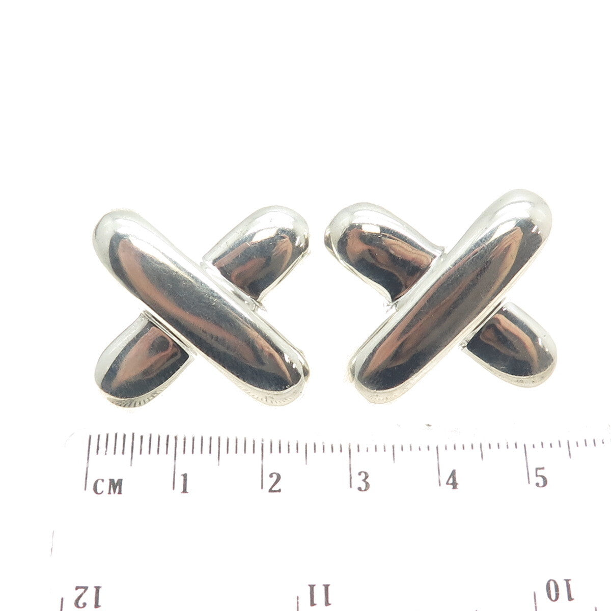 NR NANCY & RICE 925 Sterling Silver Vintage Letter "X" Initial Earrings