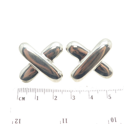 NR NANCY & RICE 925 Sterling Silver Vintage Letter "X" Initial Earrings