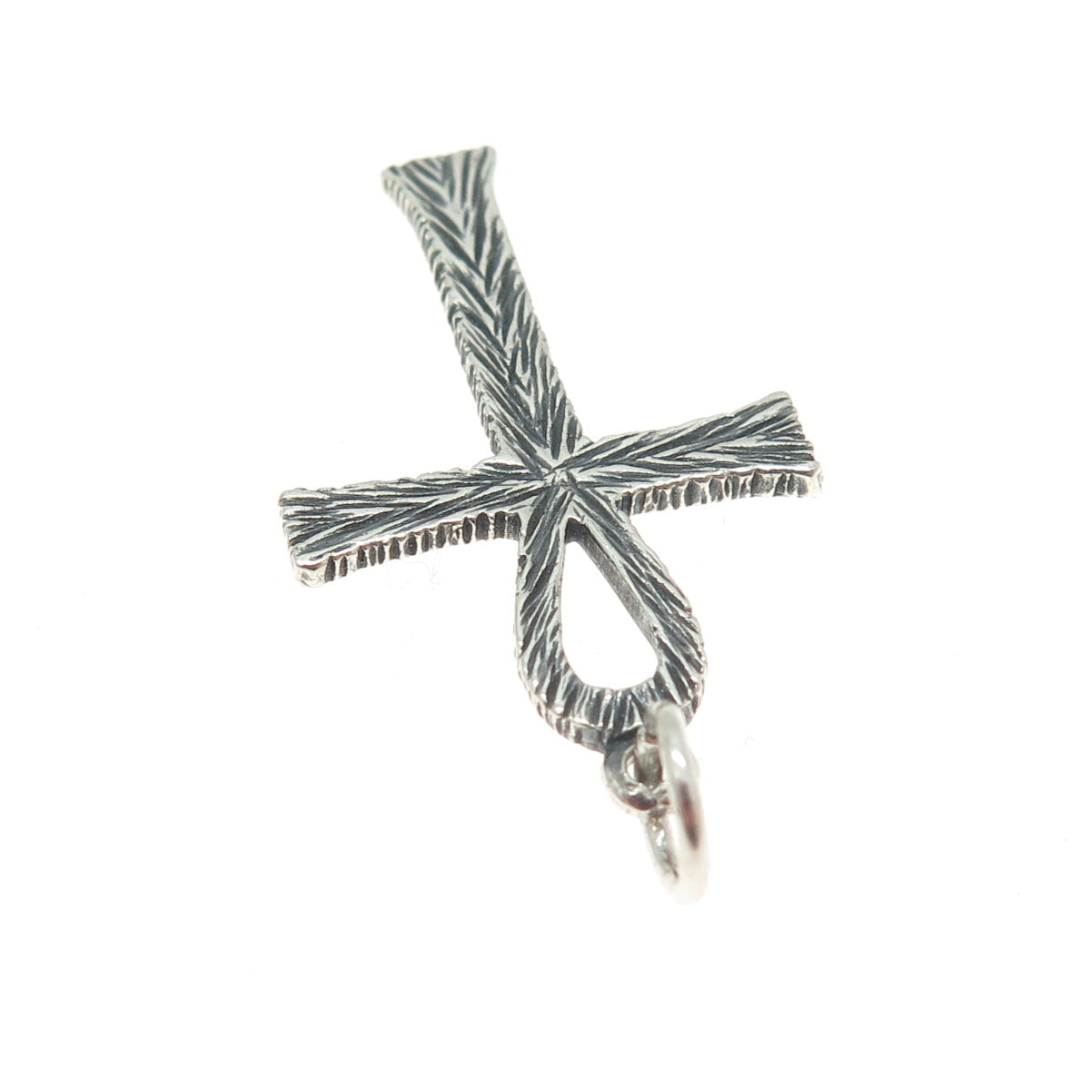 925 Sterling Silver Vintage Egyptian Ankh Oxidized Pendant