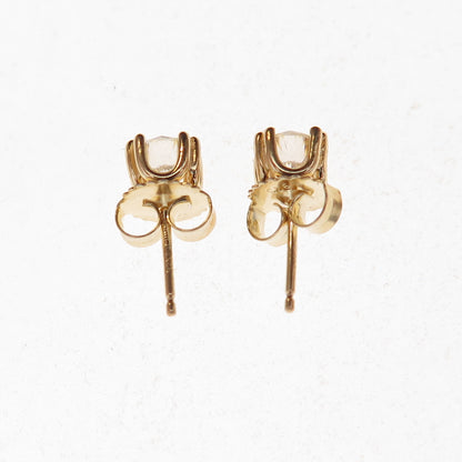 925 Sterling Silver Gold Plated Round-Cut Moissanite Stud Earrings