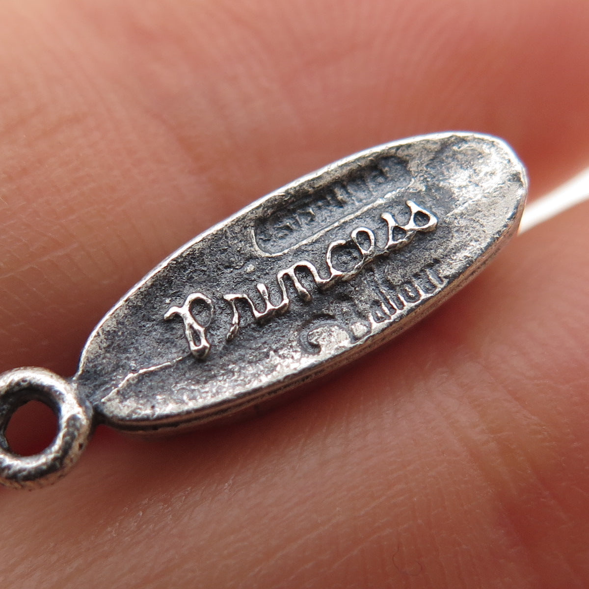 BALFOUR Sterling Vintage Princess Attendance Rotary Phone Oxidized Mini Pendant