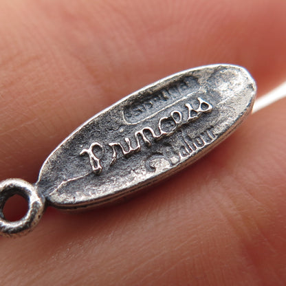 BALFOUR Sterling Vintage Princess Attendance Rotary Phone Oxidized Mini Pendant