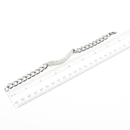 KALBE 925 Sterling Silver Vintage Curb Link ID Bracelet 7.75"