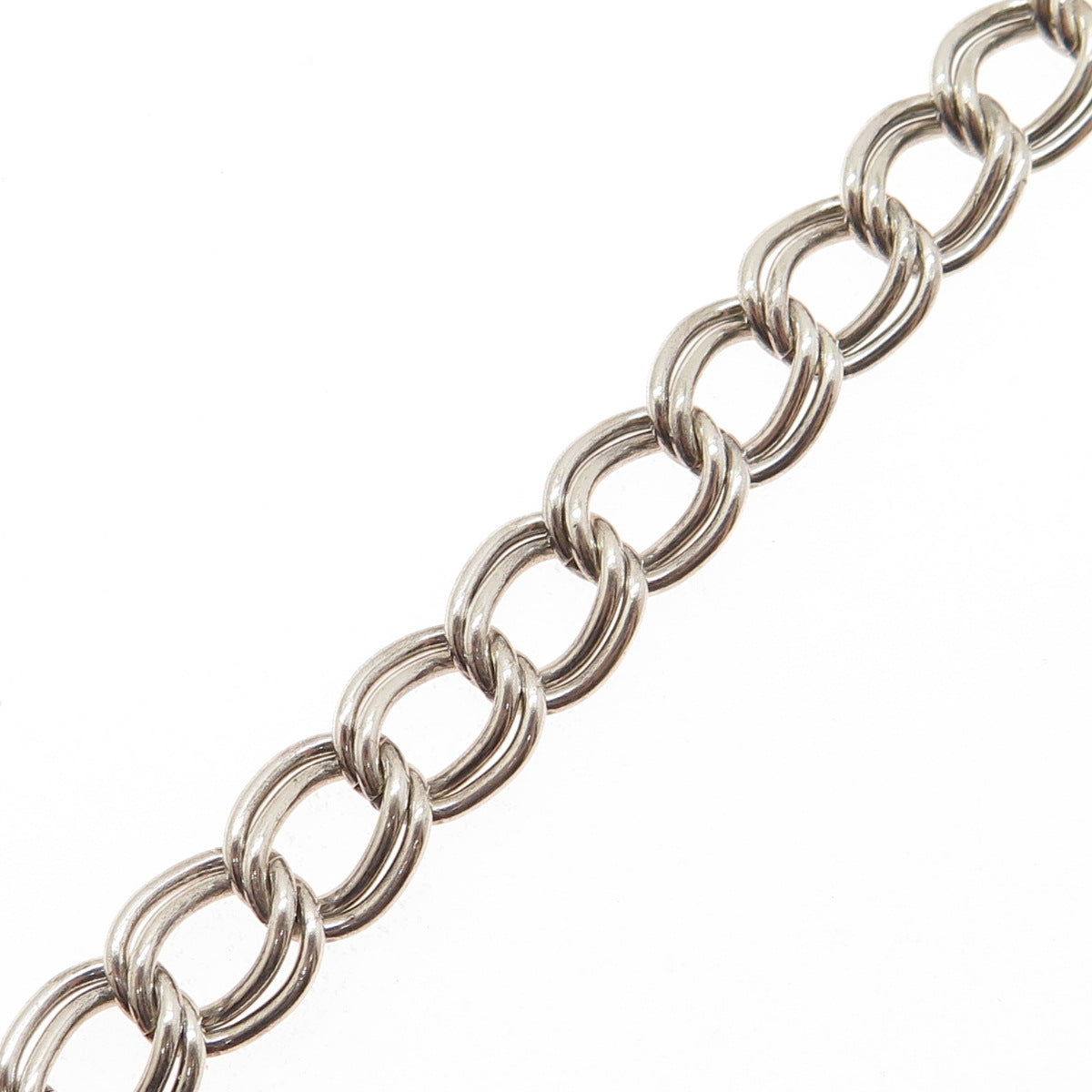 925 Sterling Silver Vintage Italy Double Curb Link Bracelet 6.5"
