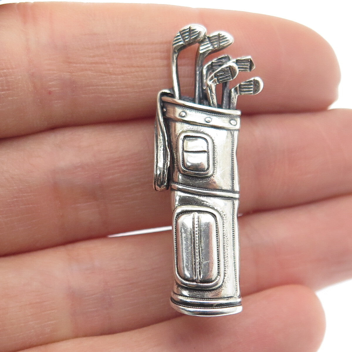 BEAU 925 Sterling Silver Vintage Gold Club Pin Brooch