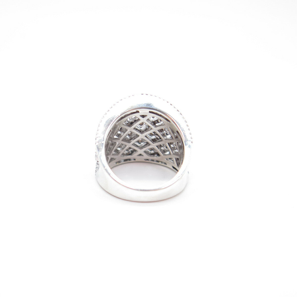 925 Sterling Silver Pave C Z Ornate Ring Size 7.5