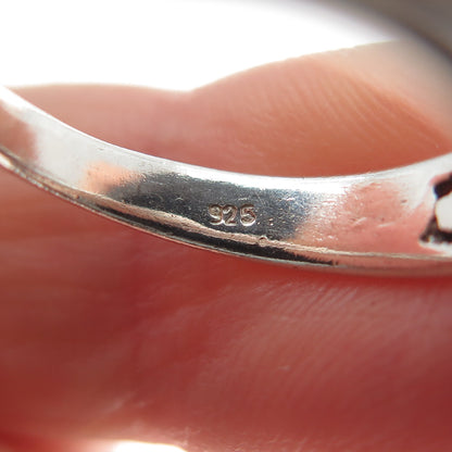 925 Sterling Silver Vintage Chevron 3-Row Ring Size 5.75