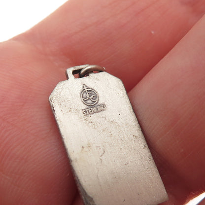 925 Sterling Silver Vintage St. Christopher Religious Oxidized Charm Pendant
