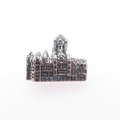 925 Sterling Silver Antique Chateau Frontenac Quebec Minimalist 3D Charm Pendant