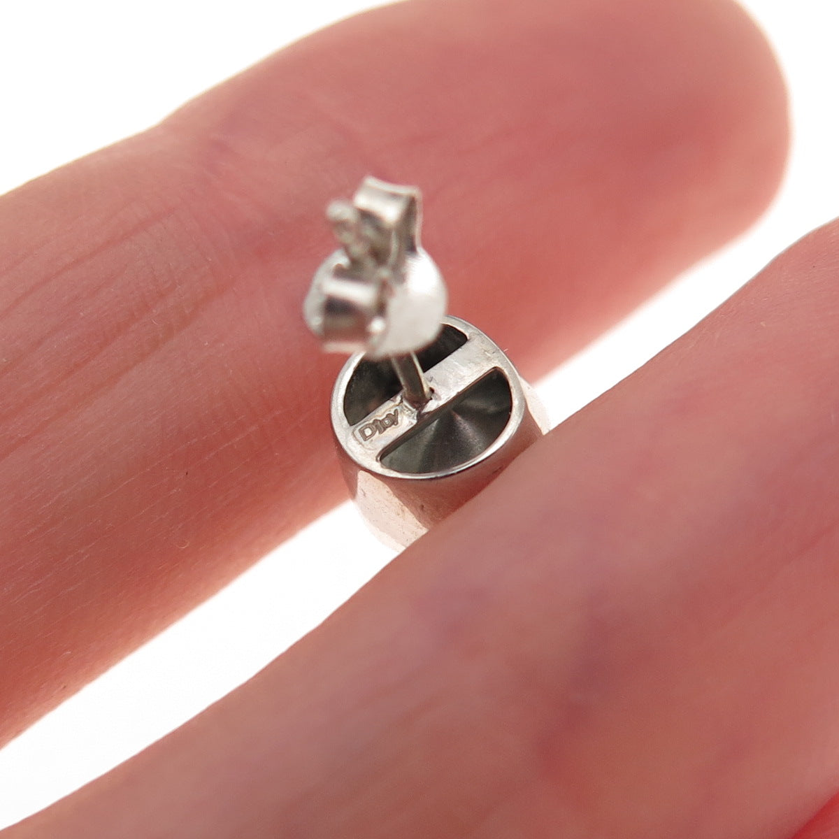 D'Joy 925 Sterling Silver Real Rose-Cut Diamond Stud Earrings