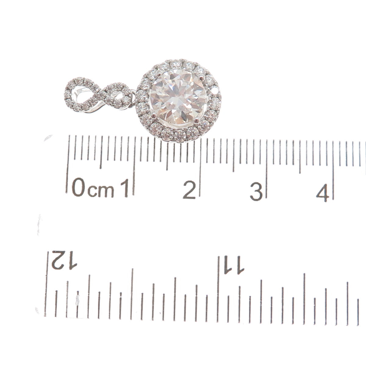 925 Sterling Silver Real Round-Cut 2.01ct & 0.623ct Moissanite Mini Pendant