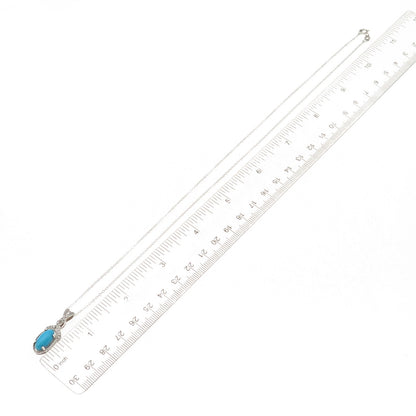 Chuck Clemency 925 Sterling Silver Real Turquoise & Topaz Chain Necklace 20"