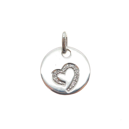 JANE SEYMOUR 925 Sterling Silver Real Diamond Open Your Heart Mini Pendant