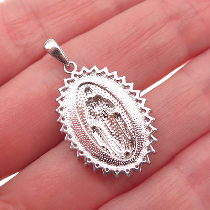 RL Richline 925 Sterling Silver Real Opal & White Topaz St. Mary Pendant