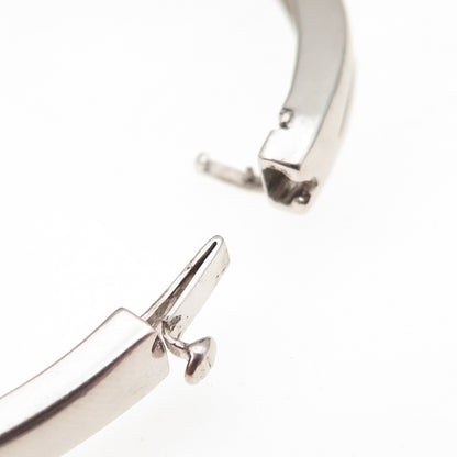 925 Sterling Silver Real Round-Cut Diamond Bangle Bracelet 7"