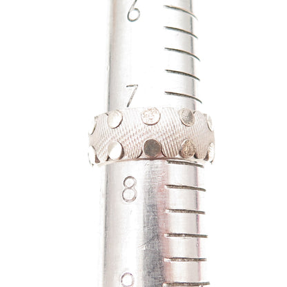 Neos 925 Sterling Silver Dotted Band Ring Size 7.75