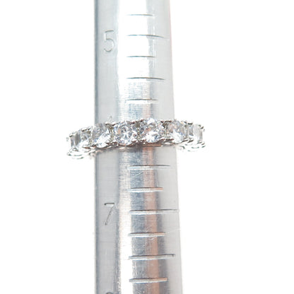 925 Sterling Silver Princess & Round-Cut C Z Engagement Ring Size 6.25