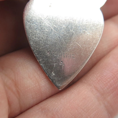 925 Sterling Silver Vintage Real Pear-Cut Shaped Jade Gem Pear Pendant