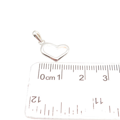 925 Sterling Silver Vintage Open Heart Mini Charm Pendant