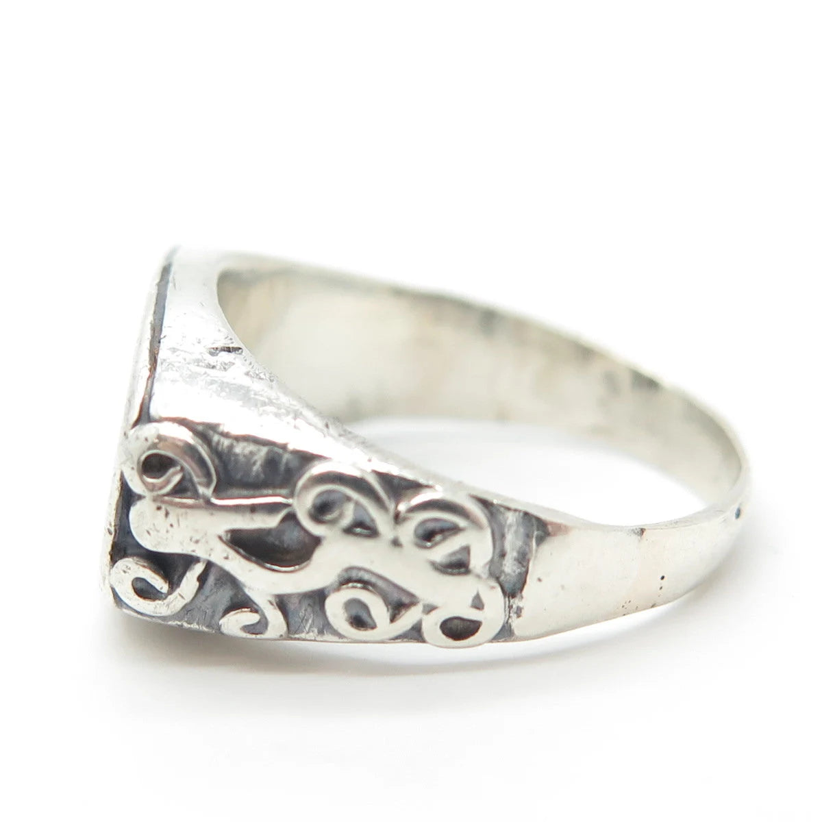 925 Sterling Silver Vintage Swirl Ring Size 6.75