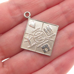 925 Sterling Silver Vintage Members Will Feel Inspirational Charm Pendant