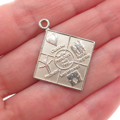 925 Sterling Silver Vintage Members Will Feel Inspirational Charm Pendant