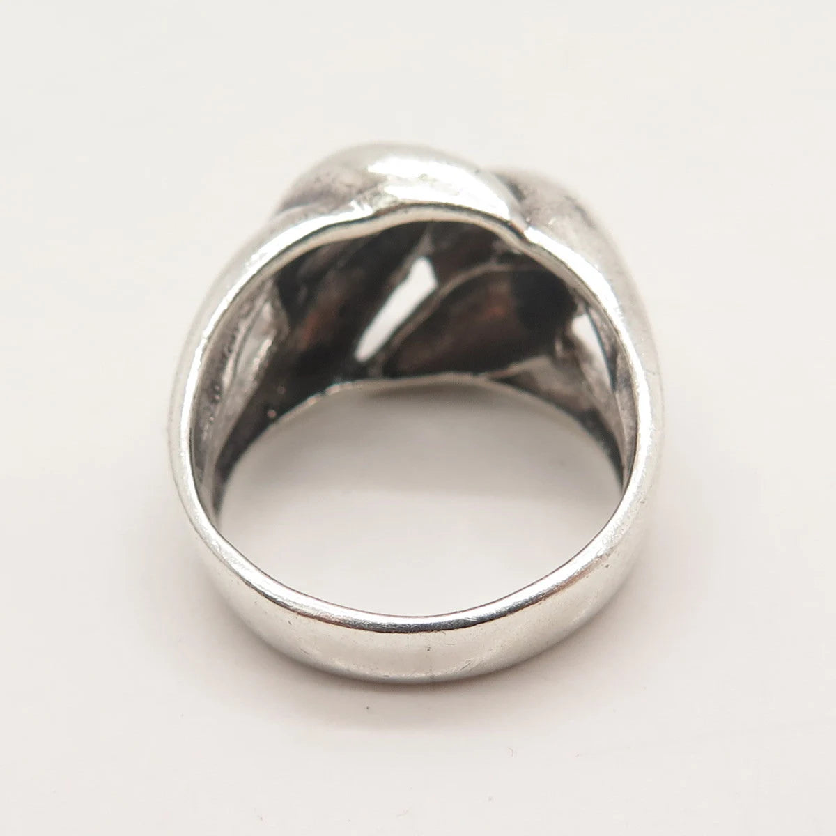 925 Sterling Silver Vintage Ribbed Ring Size 7.75