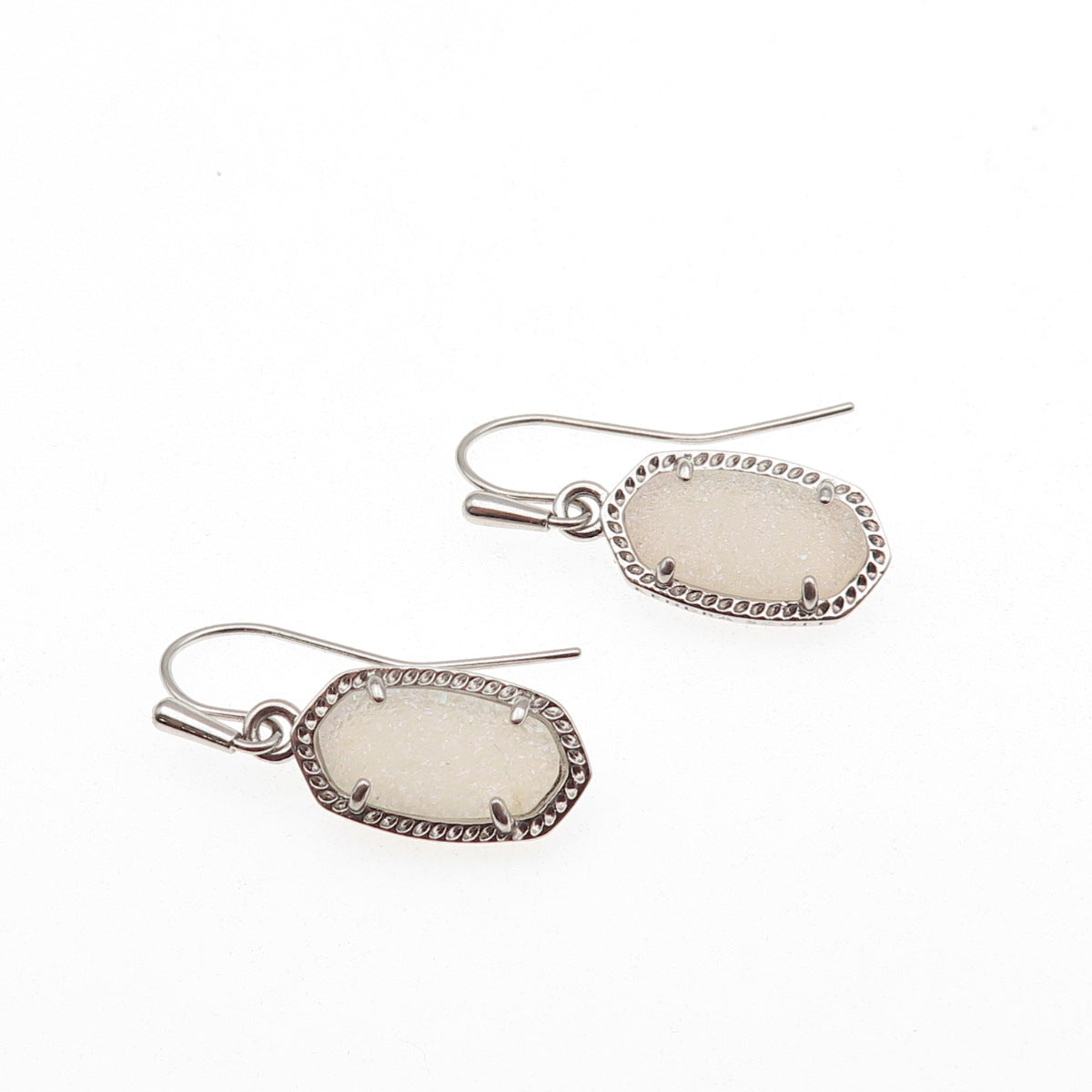 Kendra Scott Silver-Tone Real Druzy Dangle Earrings