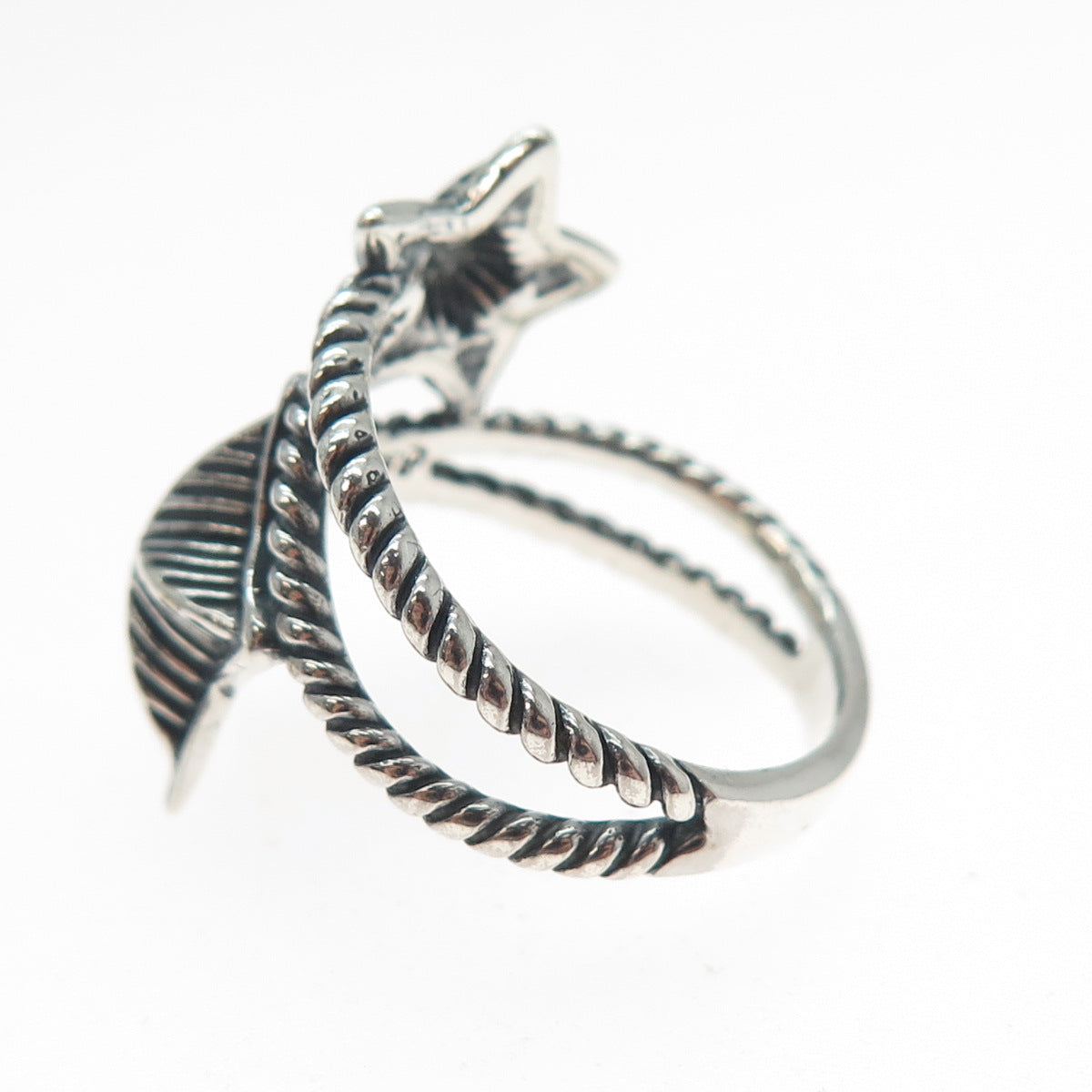 CAROLYN POLLACK AMERICAN WEST Sterling Silver Vintage Star Oxidized Ring Size 10