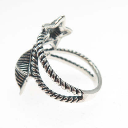 CAROLYN POLLACK AMERICAN WEST Sterling Silver Vintage Star Oxidized Ring Size 10