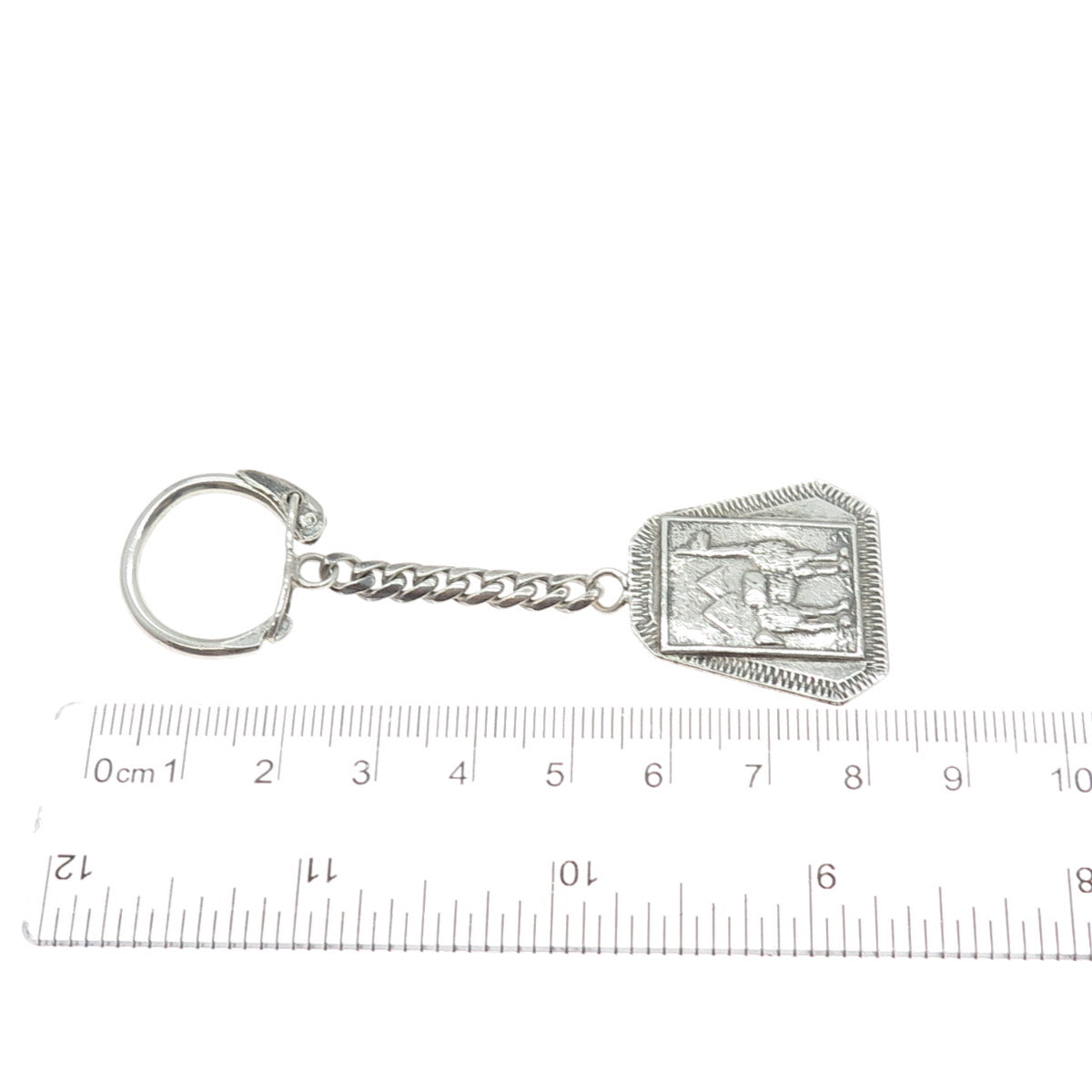 INDUSTRIA PERUANA 925 Sterling Silver Vintage Llama Key Fob Chain Holder